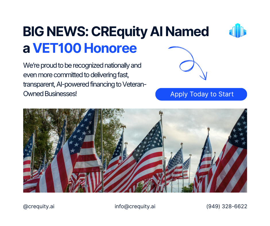 CR Equity AI Named VET100 Honoree — Empowering Veteran-Owned Businesses With AI-Driven Capital Solutions
