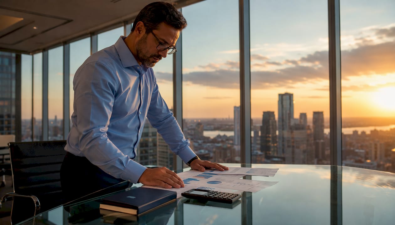 Analyst reviewing commercial real estate debt data