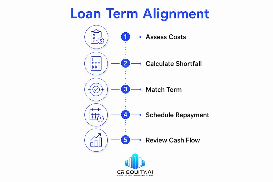 Infographic illustrating loan term alignment steps