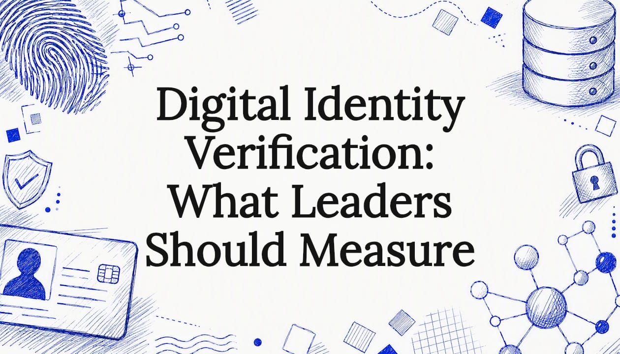 Decorative title card illustration of digital identity verification