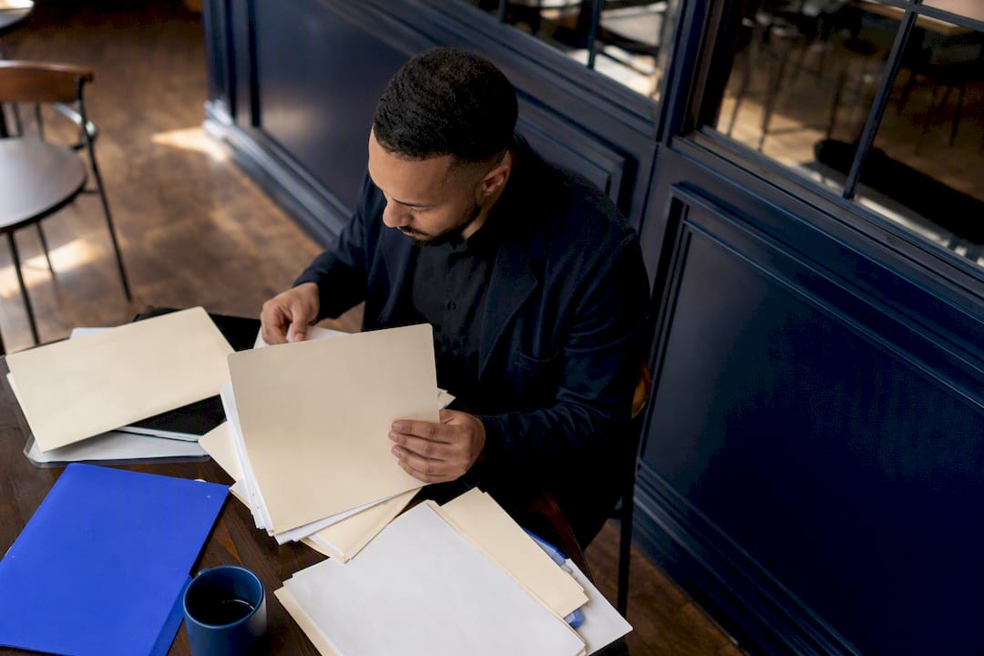 Investor reviewing governance documents
