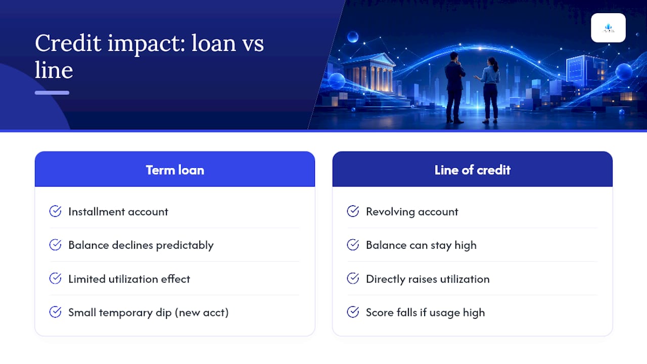 Term loan and credit line utilization comparison