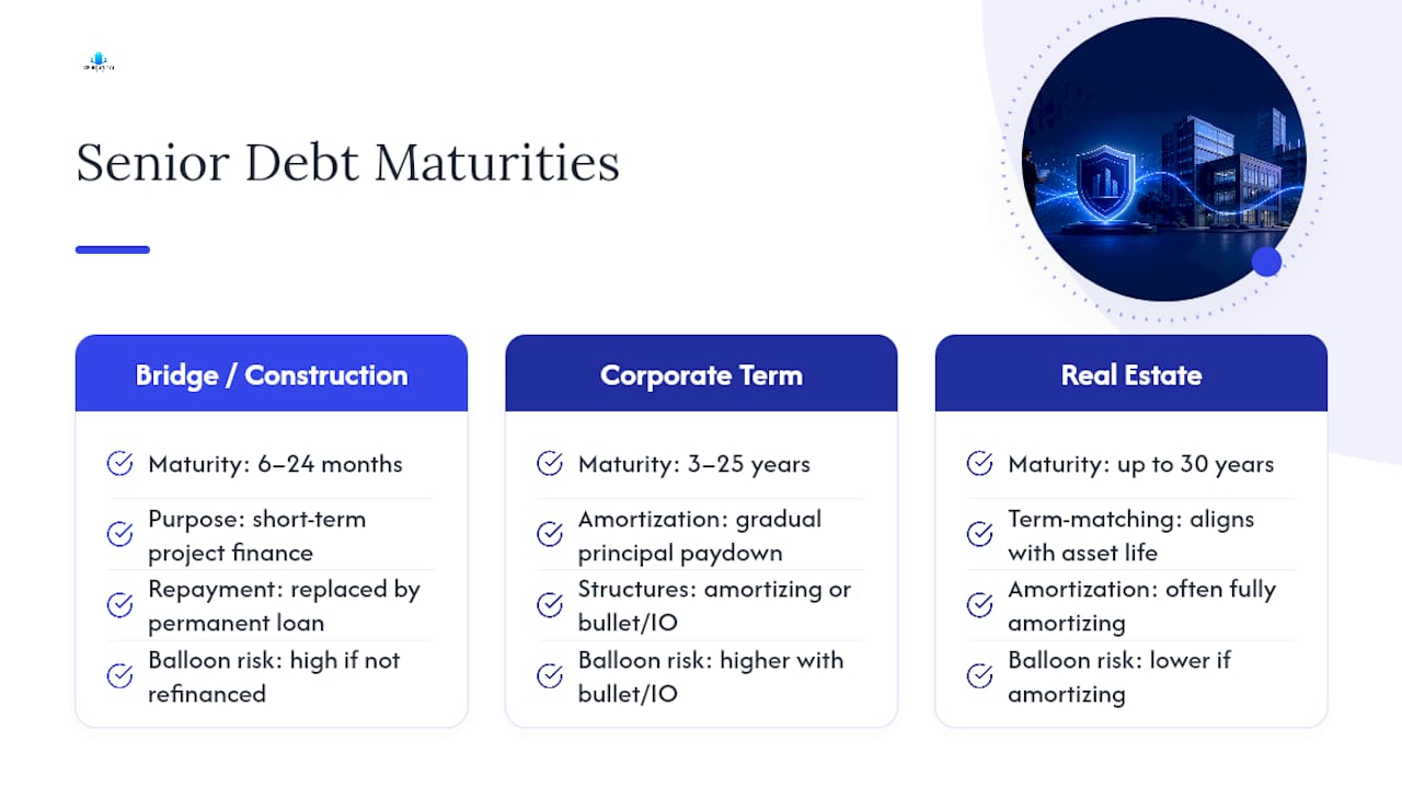 Senior debt maturity and repayment structures