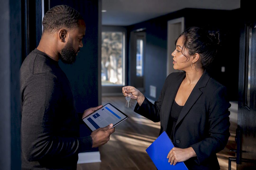 Professionals coordinating a property double closing