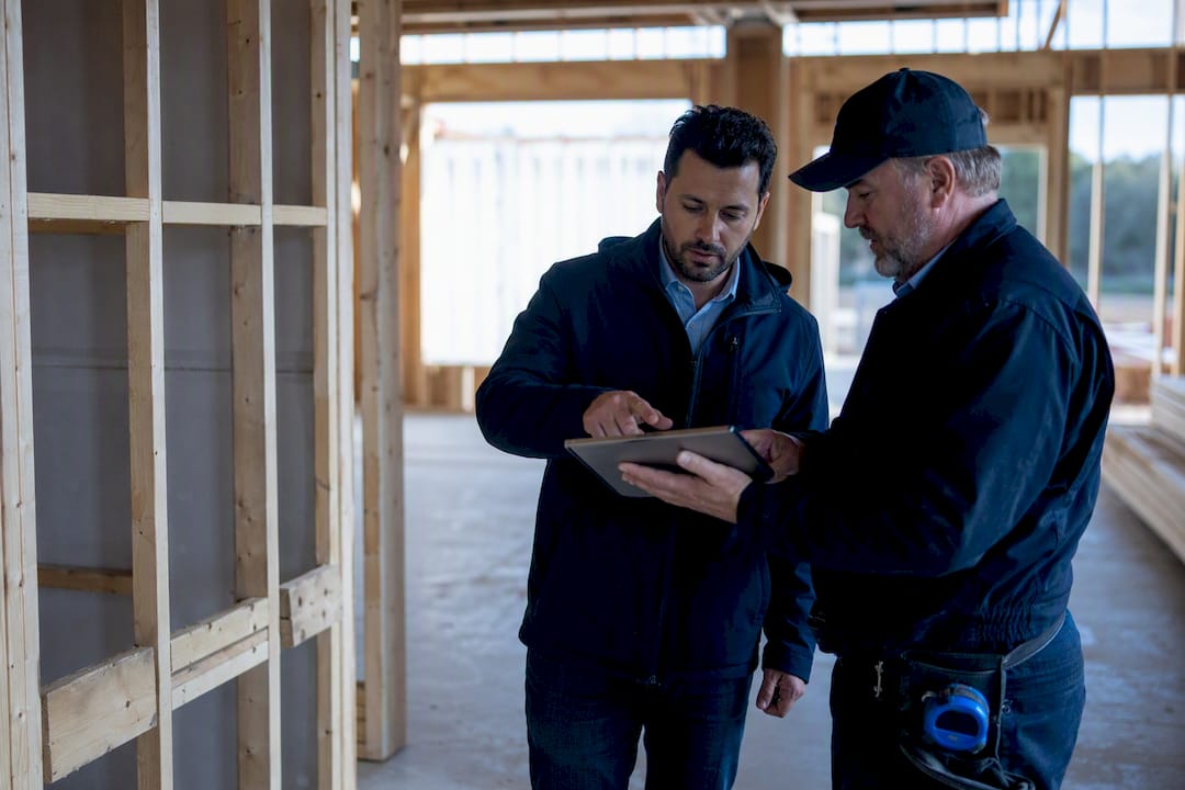 Investor verifying construction milestone progress