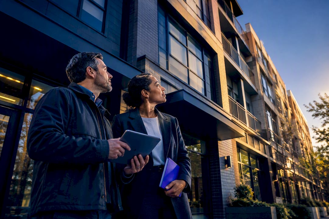 Investor and appraiser reviewing property valuation