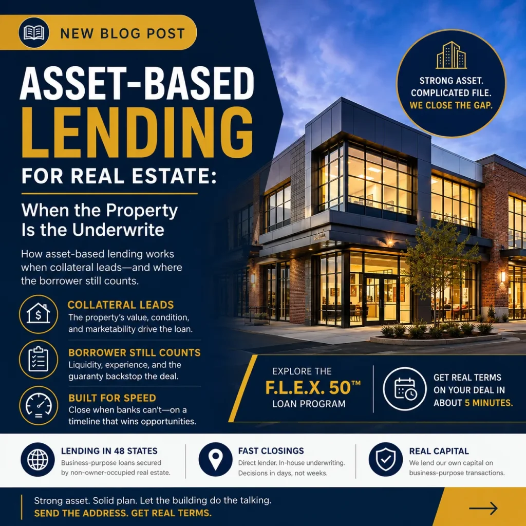 Asset-Based Lending for Real Estate: When the Property Is the Underwrite 3 Asset-based lending for real estate commercial property