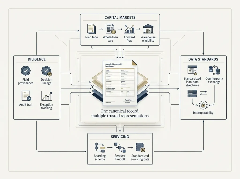 Machine-readable loan data architecture for commercial lending and capital markets