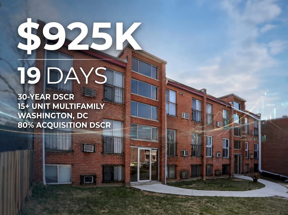 $925,000 DSCR Multifamily Refinance in Washington, DC Closed in 19 Days 7 Washington DC multifamily property financed with a $925,000 DSCR refinance