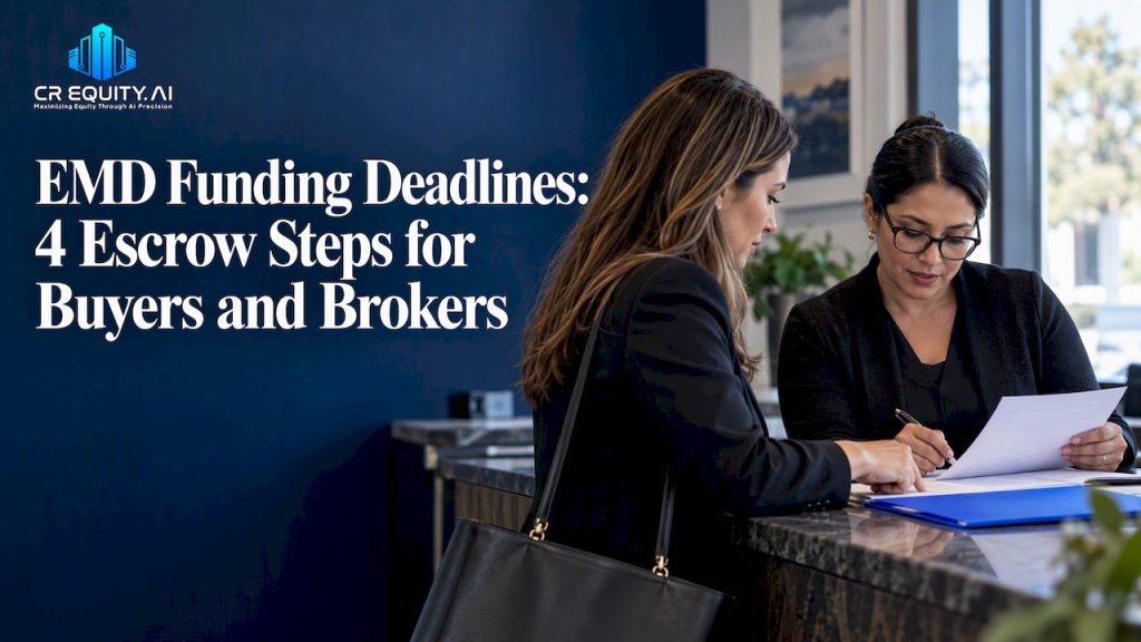 Broker and escrow officer checking deposit receipt