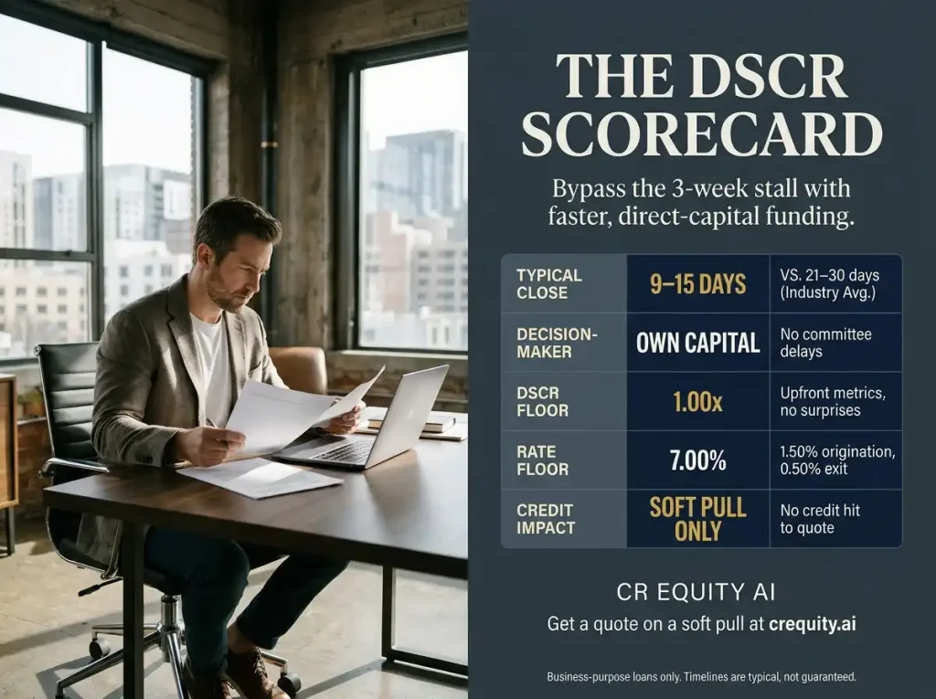 Real estate investor comparing questions to ask a DSCR lender on a checklist