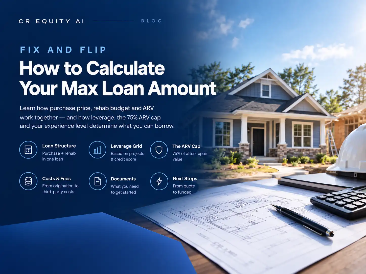 Fix and flip loan leverage chart showing loan-to-cost by experience and credit score